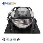 LONGWELL ETL/CE/Rohs Custom EC Backward Curved Centrifugal Fan 450mm Aluminum Alloy Impeller Commercial Fan with Plug Bracket