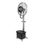 LONGWELL Factory Wholesale Mist Fan with Water Tank Wheel Mobile Pedestal Stand Powered Vertical Spray Mist Fan for Outdoor