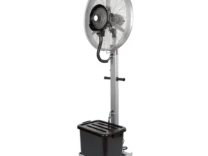 LONGWELL Factory Wholesale Mist Fan with Water Tank Wheel Mobile Pedestal Stand Powered Vertical Spray Mist Fan for Outdoor