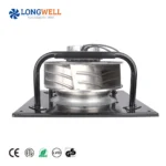 LONGWELL High Power 1100w 450mm 380v EC Centrifugal Fan Aluminum Alloy Impeller Backward Centrifugal Exhaust Fan with Bracket