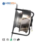 LONGWELL IP54 IP55 EC 230V 310mm Medium-Pressure Backward Centrifugal Fan Aluminum Alloy for HVAC Air Purifier OEM Customizable