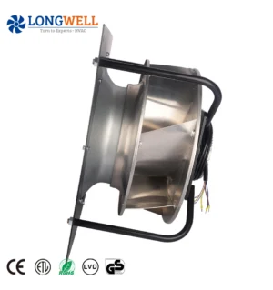 LONGWELL IP54 IP55 EC 230V 310mm Medium-Pressure Backward Centrifugal Fan Aluminum Alloy for HVAC Air Purifier OEM Customizable