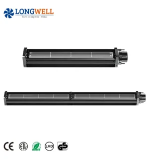 LONGWELL Manufacturer Wholesale 50mm 60mm DC Tangential Fans Aluminium Impeller 12V 24V air Conditioner Cooler DC Cross Flow Fan