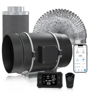 LONGWELL New Arrival Intelligent APP Control 4 6 8 Inch Silent Powerful Hydroponics EC Motor Flow Extractor Inline Duct Fan