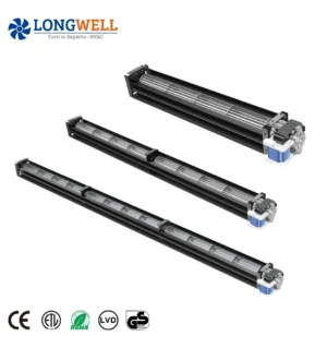LONGWELL OEM ODM Cross Flow Tangential Fan AC 115V 230V Aluminum Blade Custom Crossflow Fan Supplier