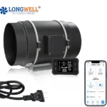 LONGWELL Smart WIFI APP Inline Duct Ventilation Fan 4 5 6 8 Inch Programmable Controller EC Motor Exhaust Air Blower Duct Fan
