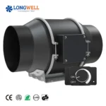LONGWELL Wholesale CE Rohs 4” EC Inline Duct Fan 110V/220V/230V Silent Exhaust Duct Ventilation Fan With Speed Controller