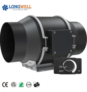 LONGWELL Wholesale CE Rohs 4'' EC Inline Duct Fan 110V/220V/230V Silent Exhaust Duct Ventilation Fan With Speed Controller