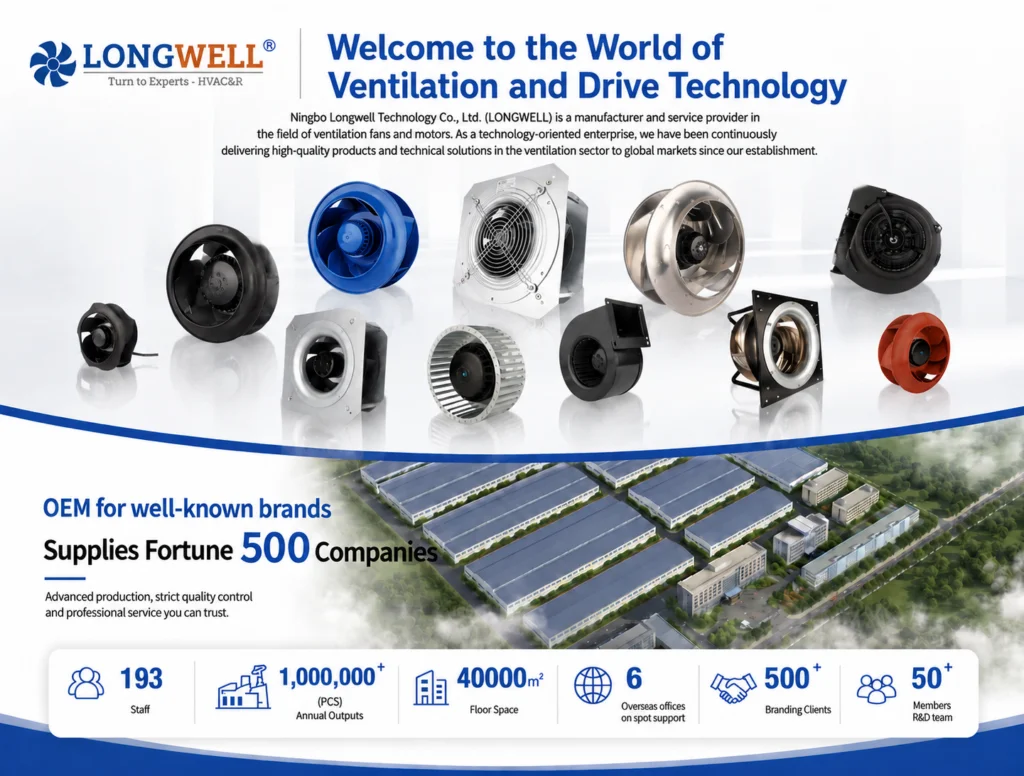 Longwell centrifugal fans