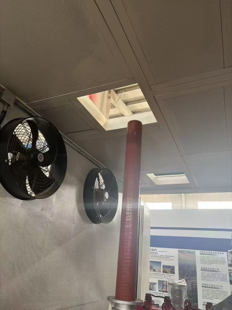600V axial fan in a basket grille frame for containerized power electronics