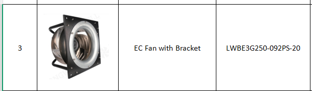 EC plug fan, 250mm backward-curved, mounted in a compact air handling unit
