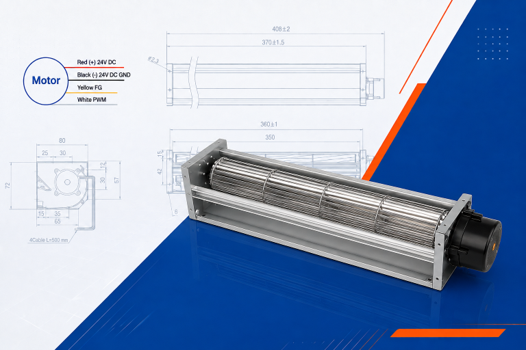 LWCD-45350MN-06 Cross-Flow Fan for Electronics Cooling