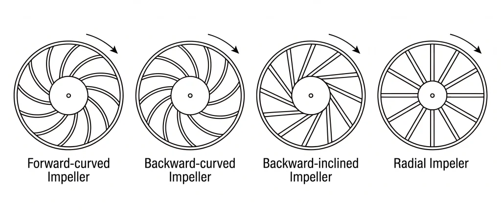 four kinds of impeller
