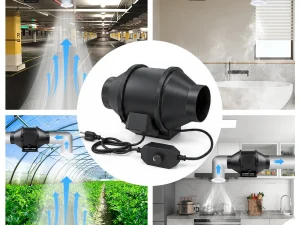 Ventilateur de gaine en ligne LONGWELL 5 pouces EC 110 V silencieux, montage mural/plafond