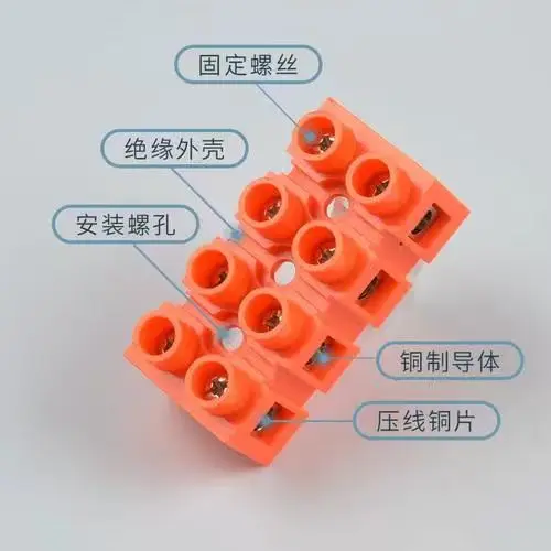 Component parts of the H2519-4 terminal block