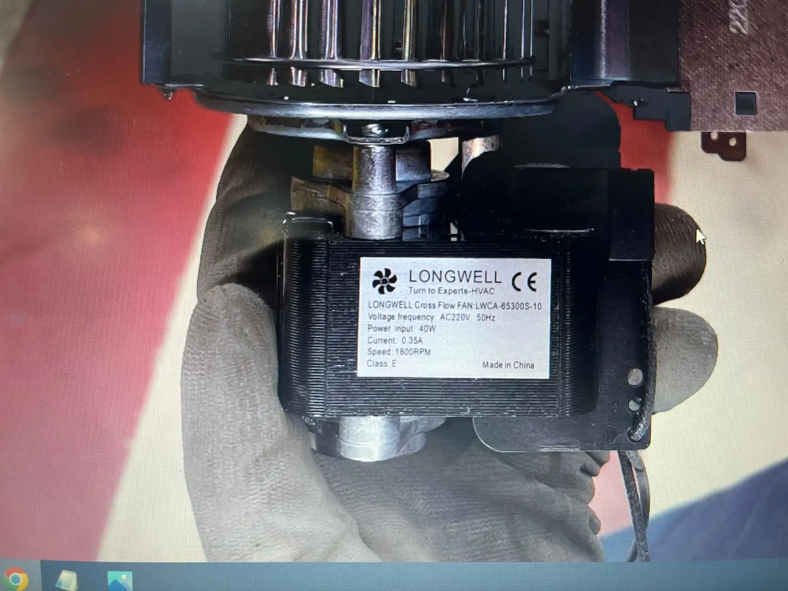 Longwell LWCA-65300S-10 cross flow fan motor with 1800 RPM speed