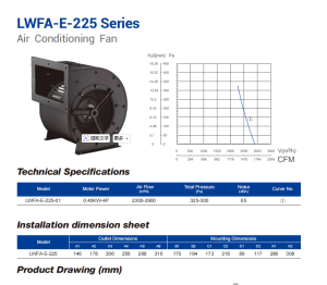 AC Centrifugal Blower Rated -40C to +60C for an Outdoor AHU