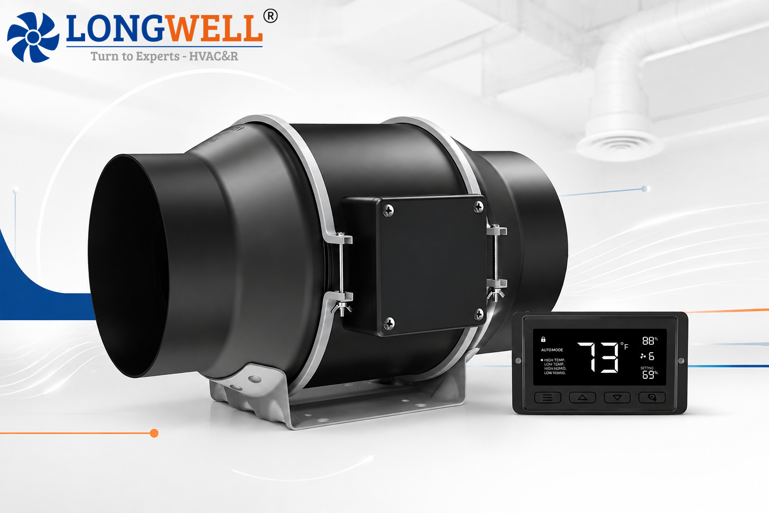 longwell duct fan with speed contoller