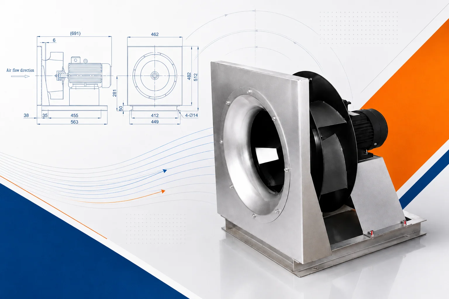 LONGWELL RLM series commercial centrifugal plug fan