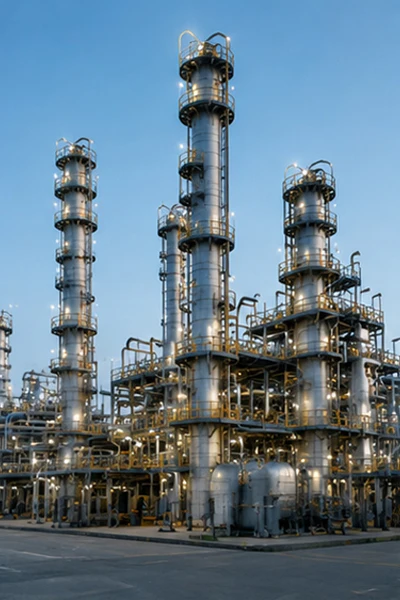 Chemical plant facility where EX-WF explosion-proof exhaust fans provide safe ventilation