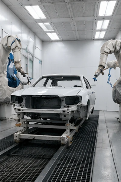 Paint spray booth with explosion-proof exhaust ventilation