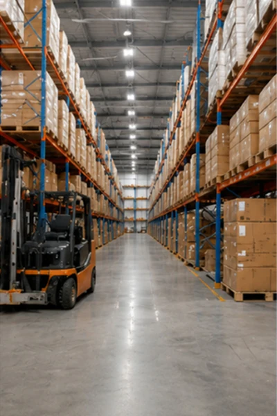 Hazardous goods warehouse with explosion-proof ventilation system