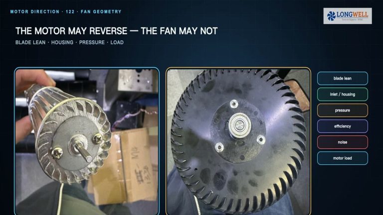 How to reverse a fan motor by swapping two supply leads at the terminal