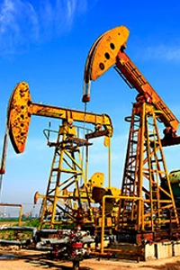 Oil & gas pump jack on a desert site