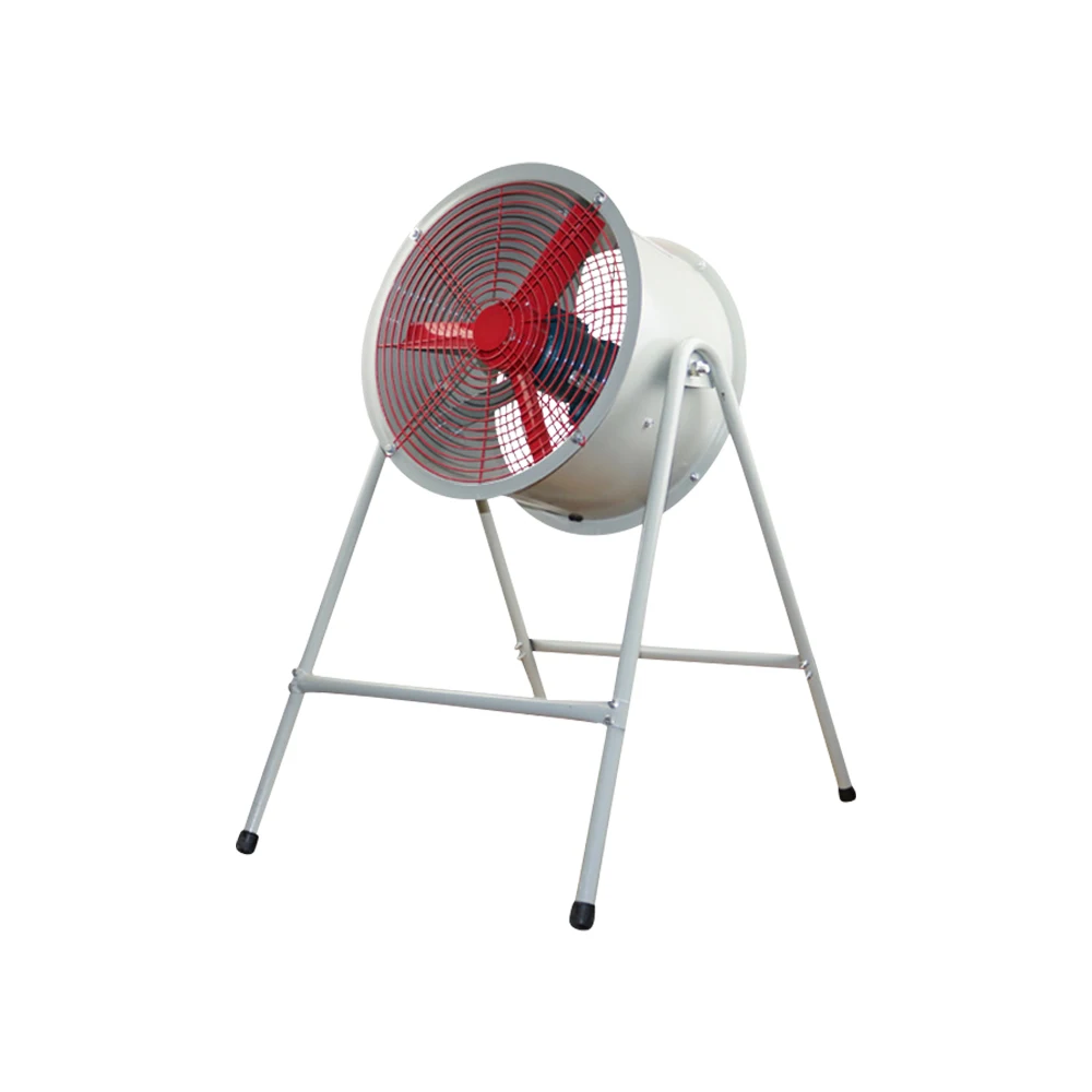 Portable explosion-proof axial flow fan on adjustable tripod stand