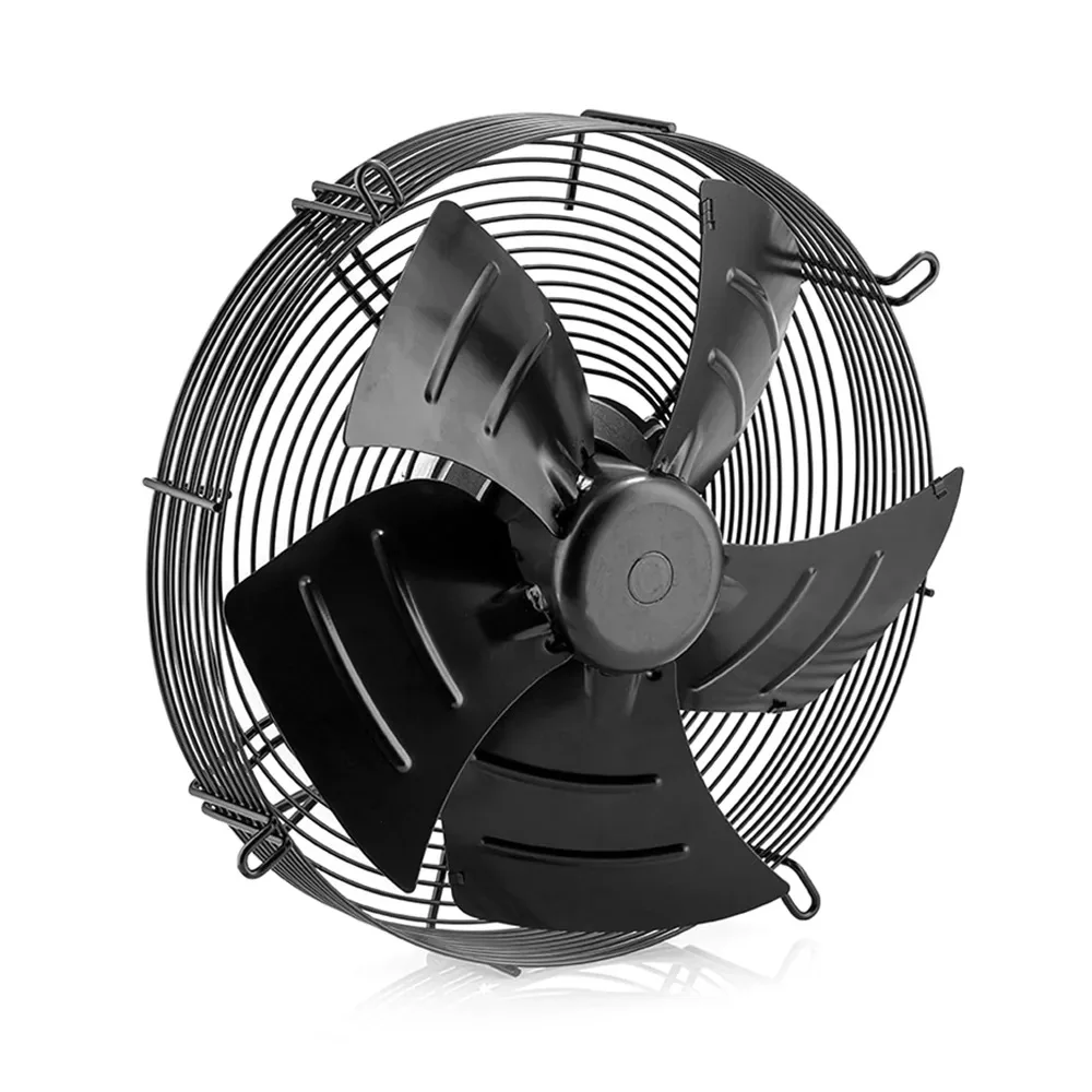 Longwell LWAE3G400 EC axial fan showing visible blade, guard and motor-axis arrangement