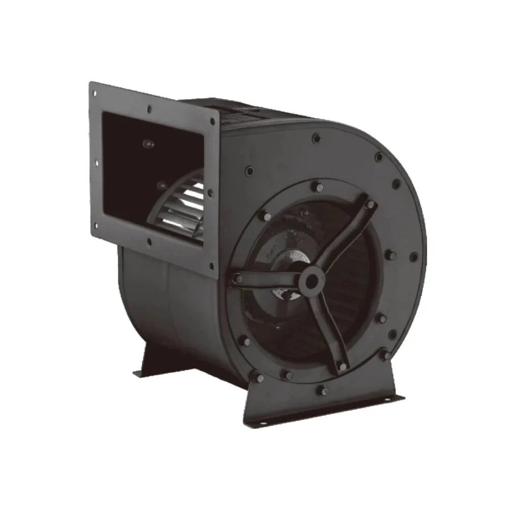 LONGWELL housed centrifugal blower with circular inlet and rectangular discharge