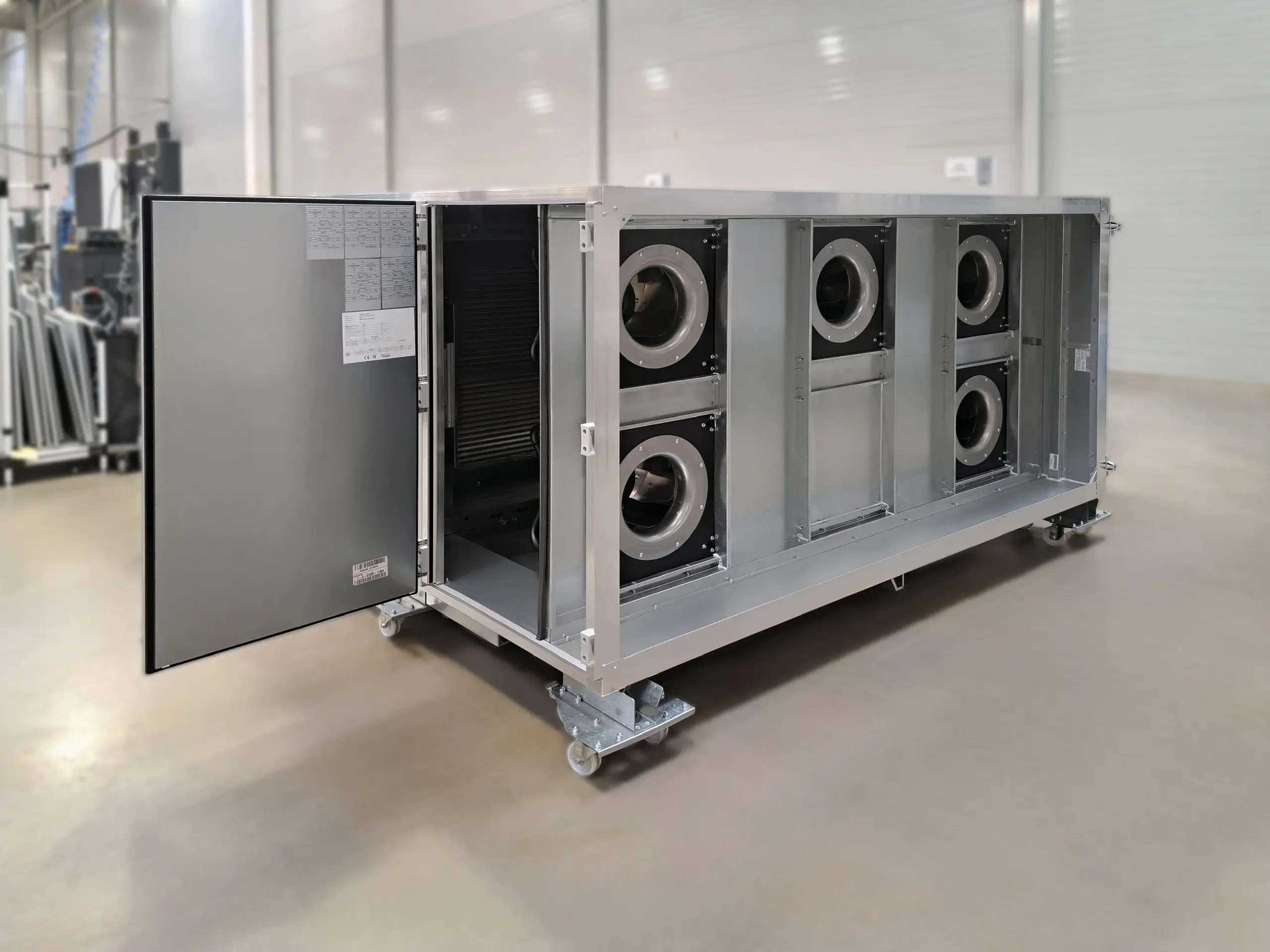 Multi-fan array installed within an air handling unit section