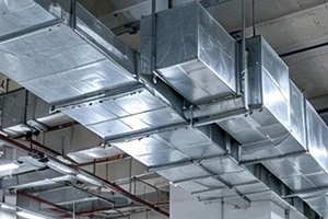 General exhaust system ductwork connected to an LWFDF4-79A centrifugal fan