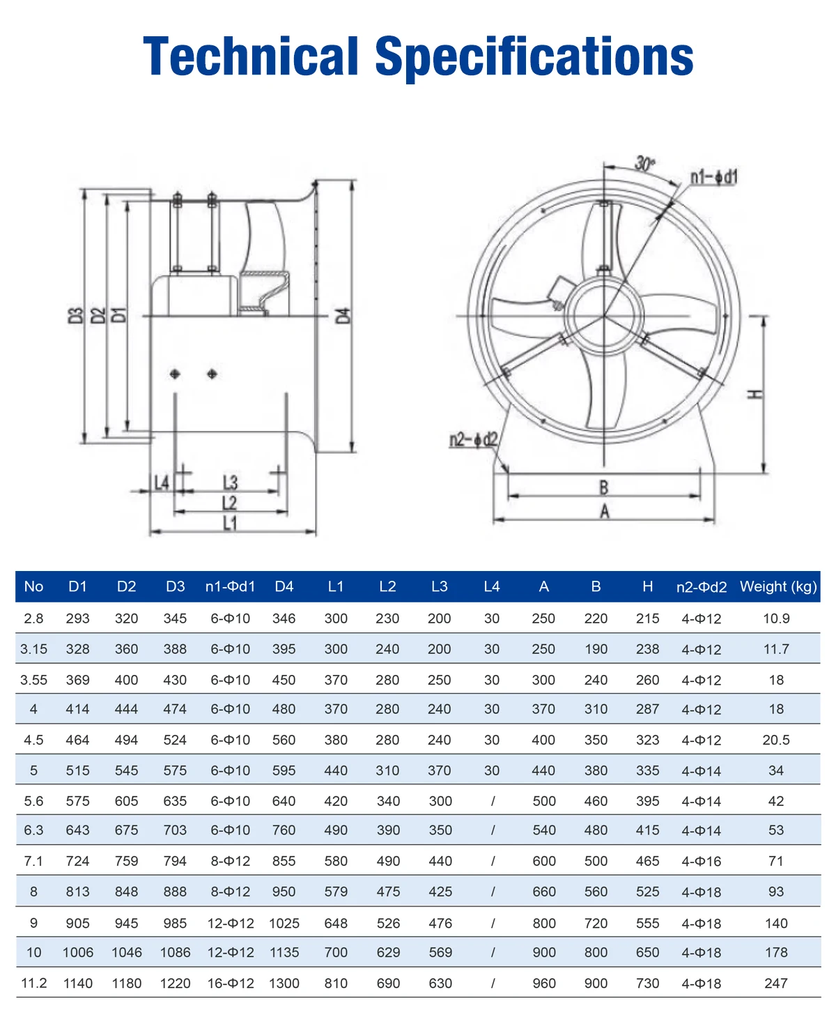 LWAF35-11 technical specifications, dimensions, and drawing part 1