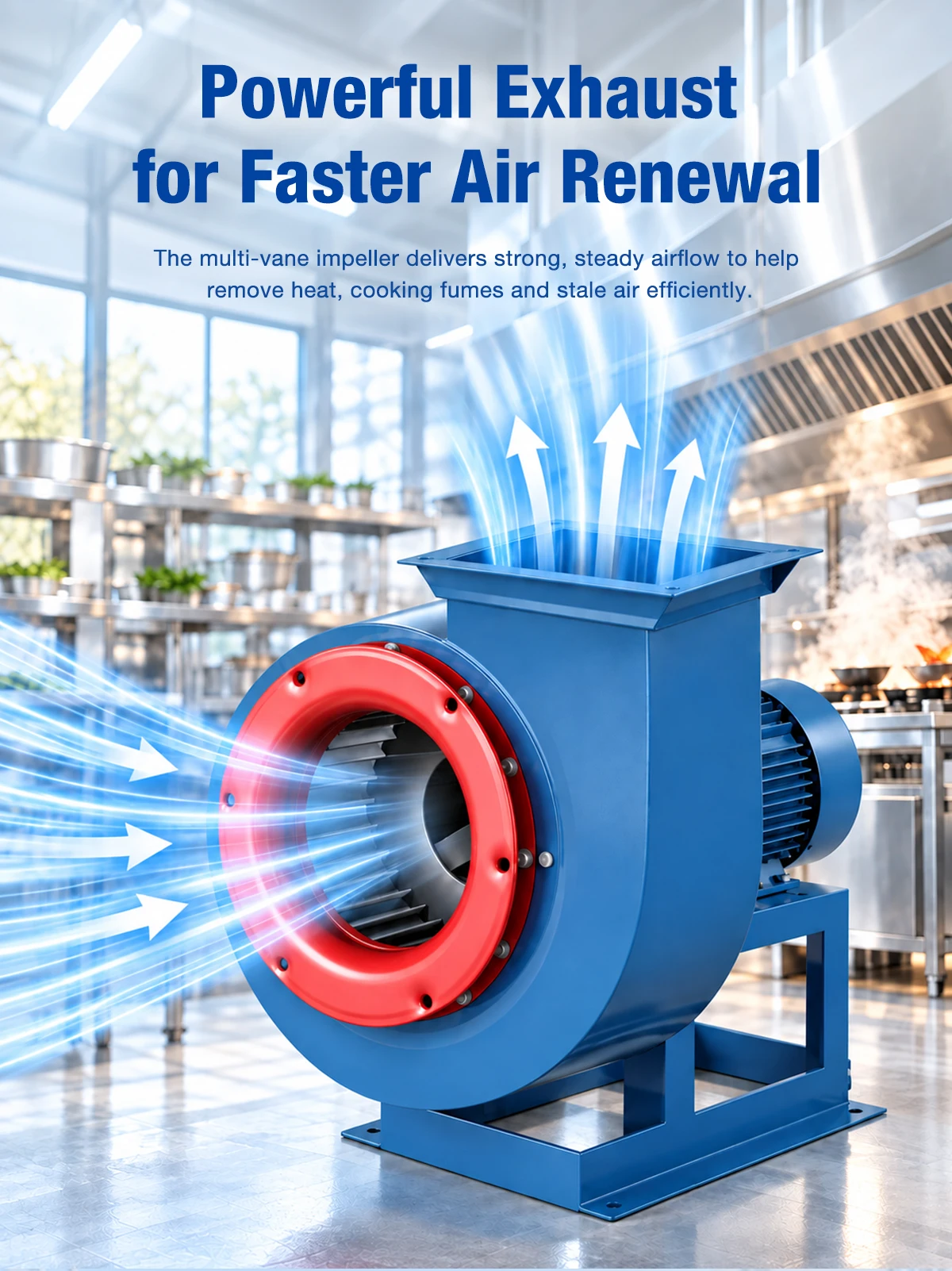 Powerful exhaust for faster air renewal of LWFDF11-62 centrifugal fan