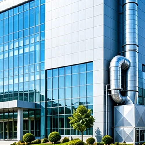 Large building ventilation system served by LWFDF4-72 centrifugal fans