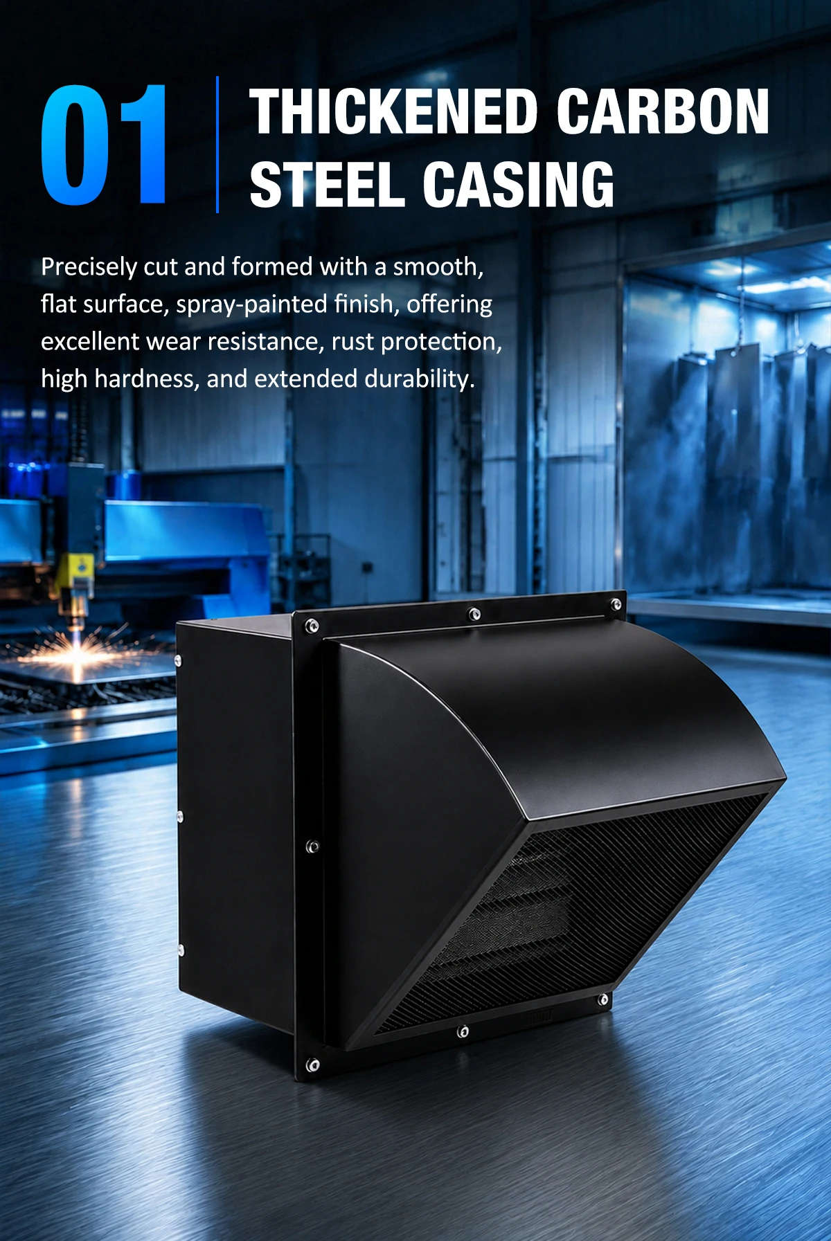 LWWEX-OR thickened carbon steel casing with protective spray-painted finish