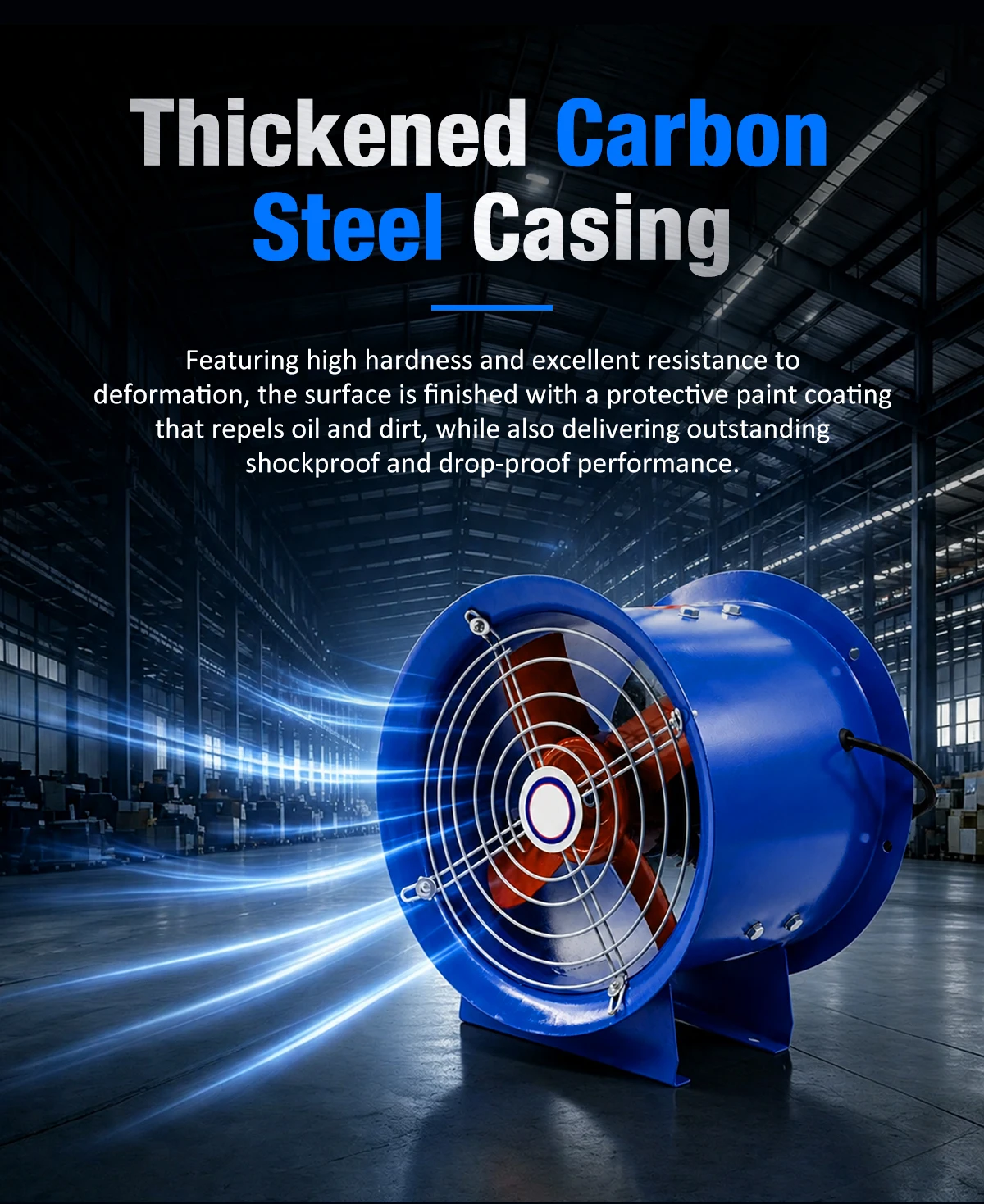 Thickened carbon steel casing of the LWAF35-11 showing the protective paint finish