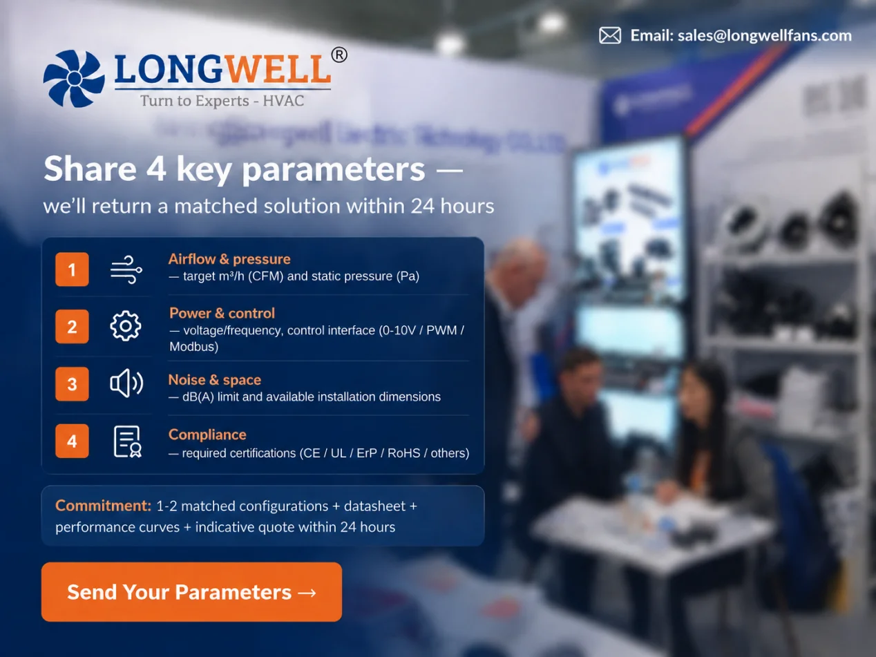 Longwell booth English service card with email