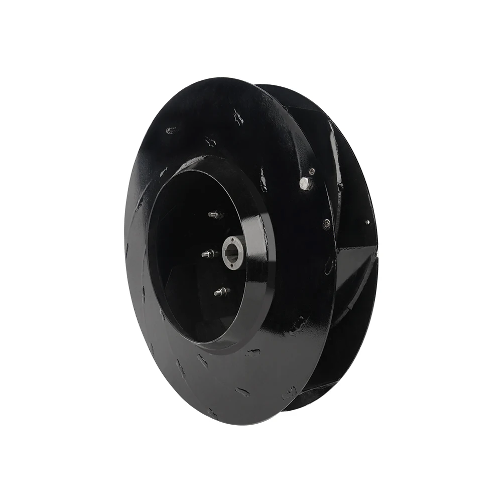 LONGWELL backward-curved centrifugal impeller product photograph showing the hub, inlet and blade region for visual identification