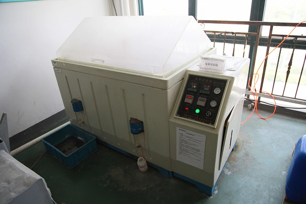 Longwell salt spray chamber photograph, showing equipment but no model-specific test result