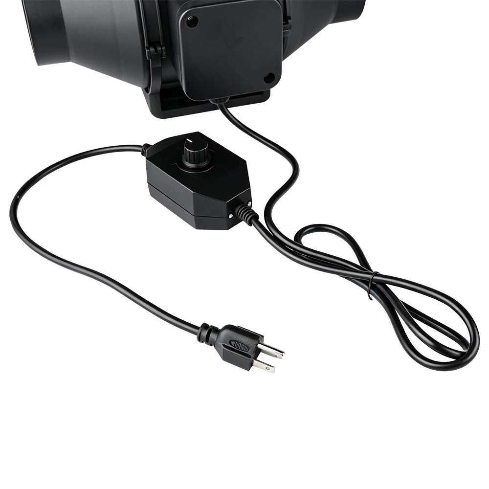 External controller and cable arrangement on an inline duct fan