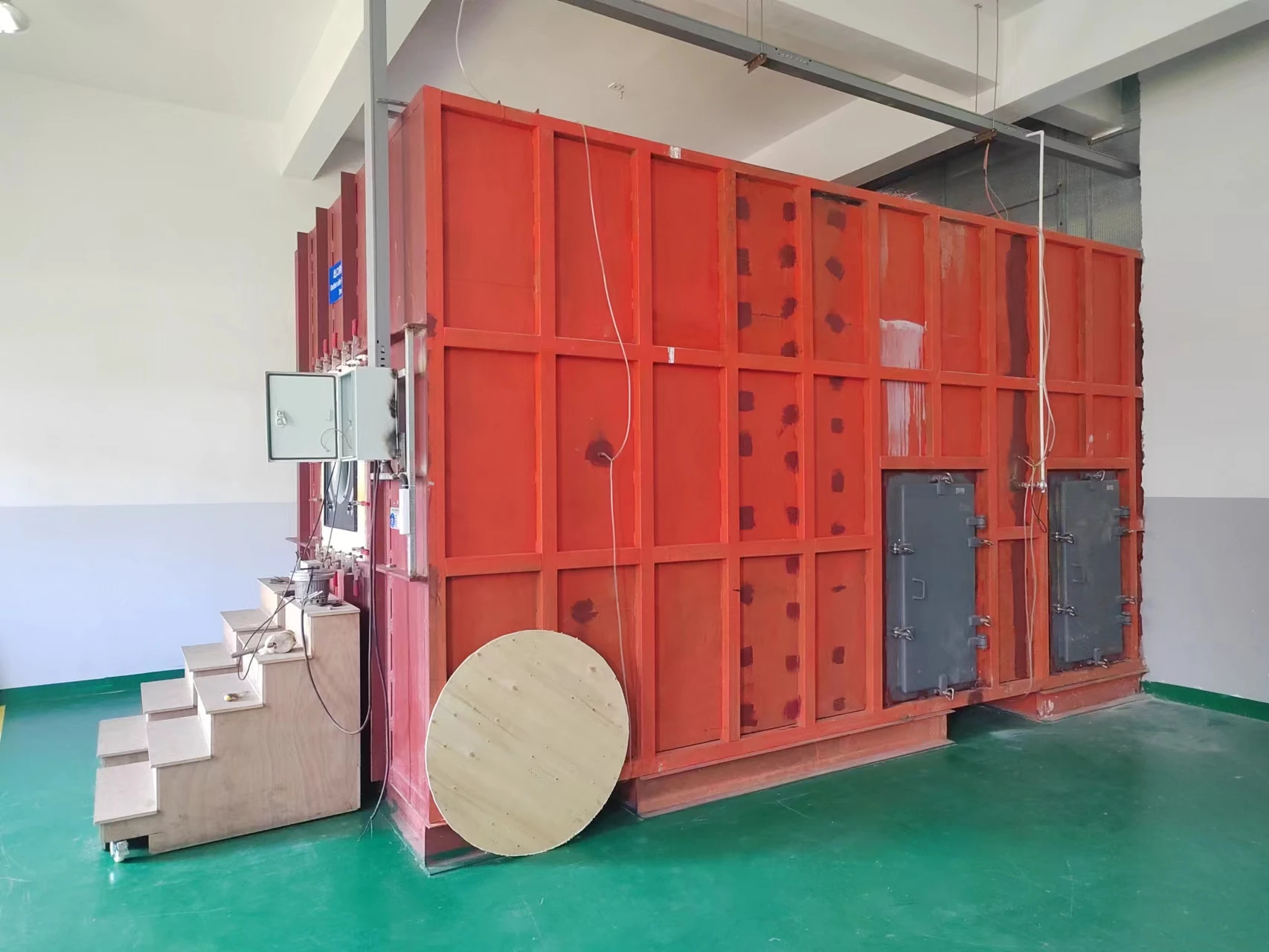 Company laboratory test chamber shown as equipment context, not an installed-system balancing result