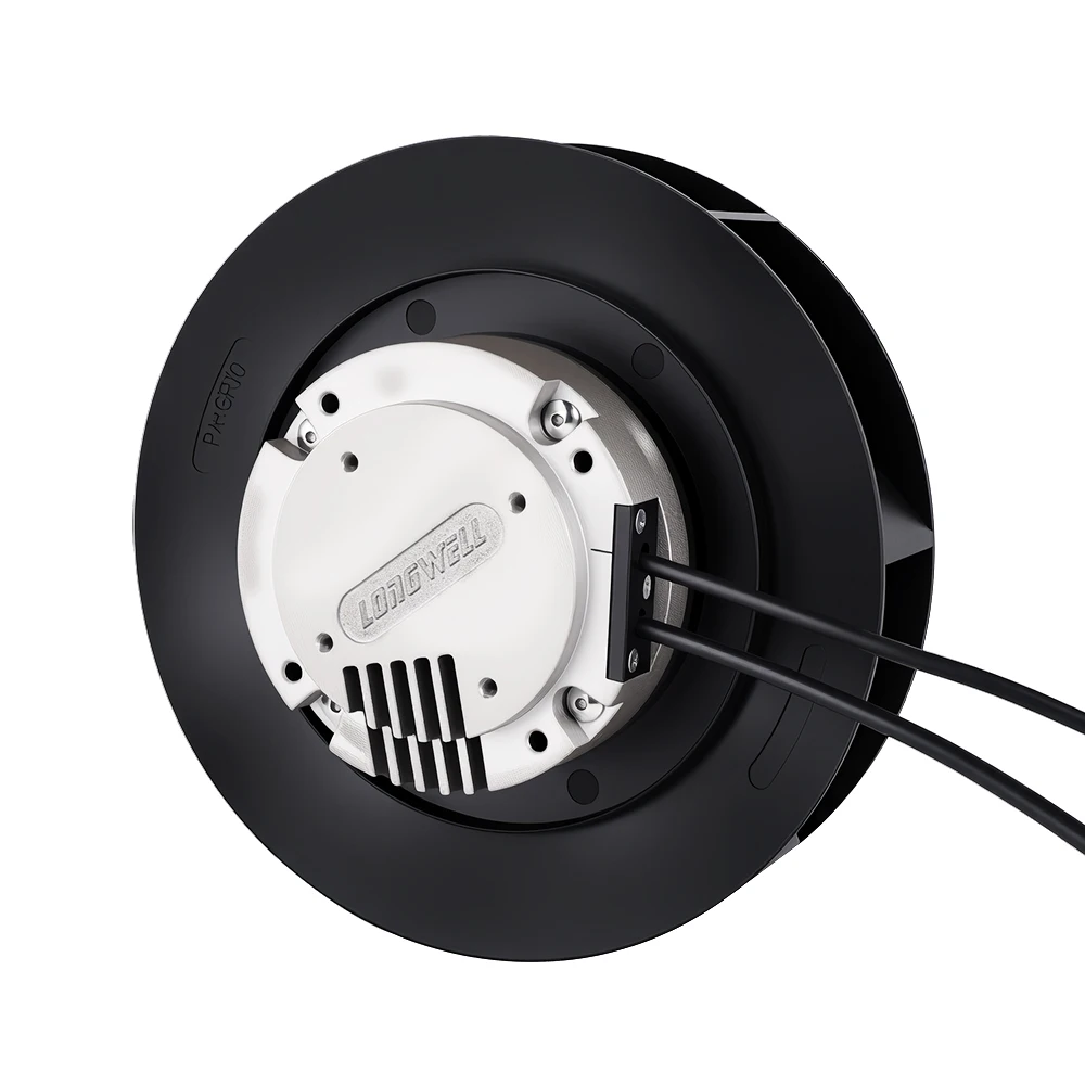 Centrifugal impeller with motor-side housing, mounting features and cable exits
