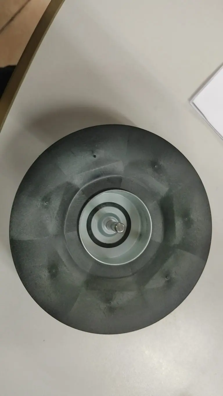 Backward-curved impeller of the 160 mm EC fan viewed from the inlet side