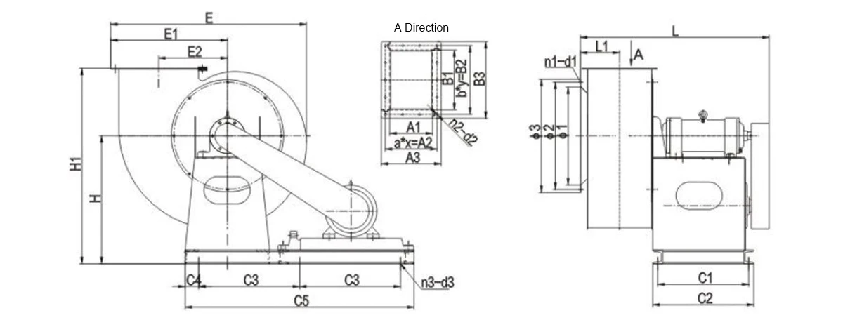 LWFDF4-73 Mounting Dimensions Drawing