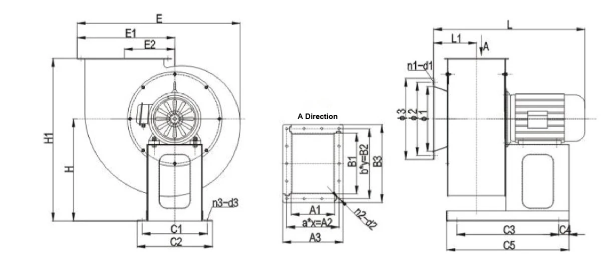 LWFDF6-48 Type A Mounting Dimensions Drawing