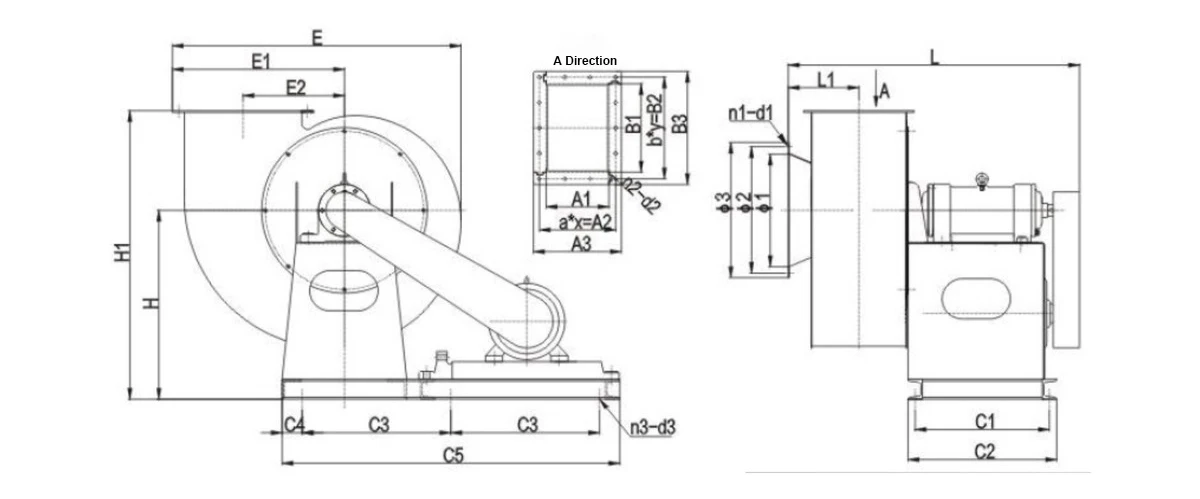 LWFDF6-48 Type C Mounting Dimensions Drawing