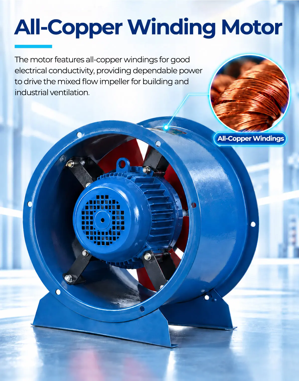 All-copper Winding Motor for Continuous Duty