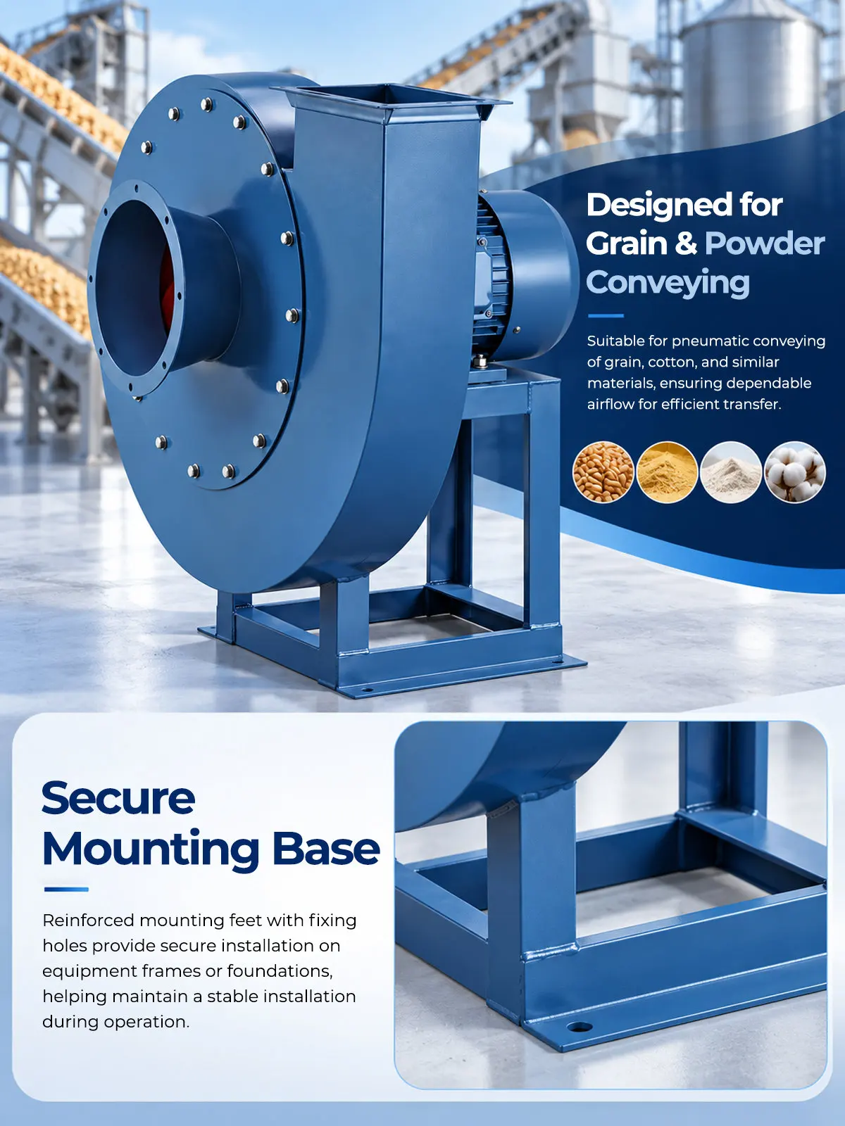 Designed for Grain and Powder Pneumatic Conveying